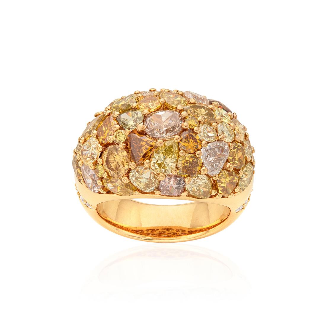 Fancy Color Diamond Domed Ring 0