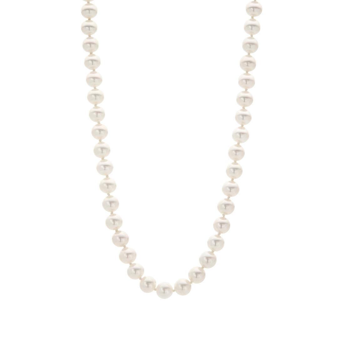 8-7.5mm Freshwater Pearl 18 inches Strand Necklace with Sterling Silver Clasp