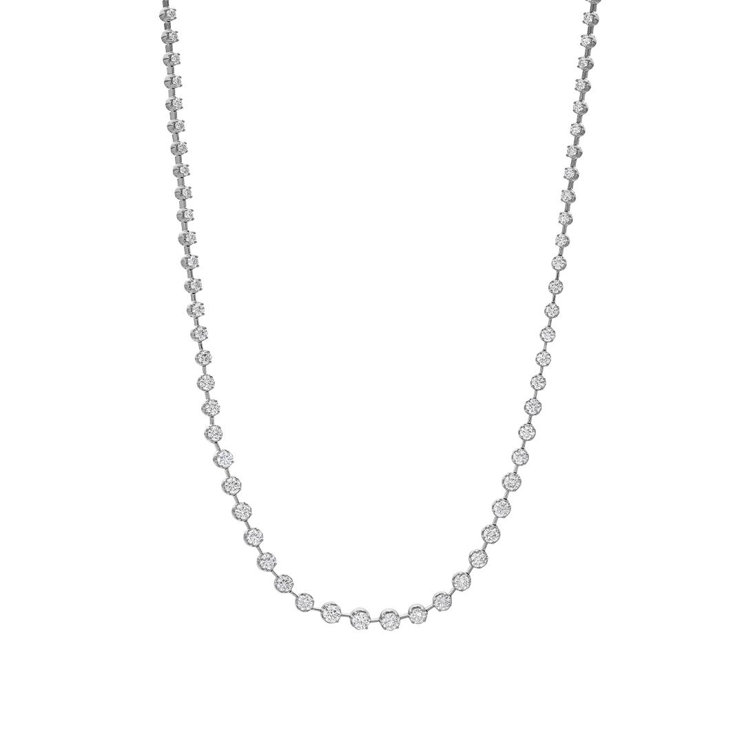Bar Link 5.00 CTW Diamond Necklace in White Gold